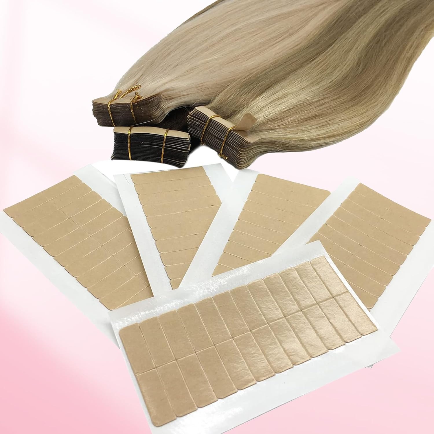 Hair Extension Tape In - 72 Tabs (6 Blatt) Haarverlängerungsband, doppelseitiges