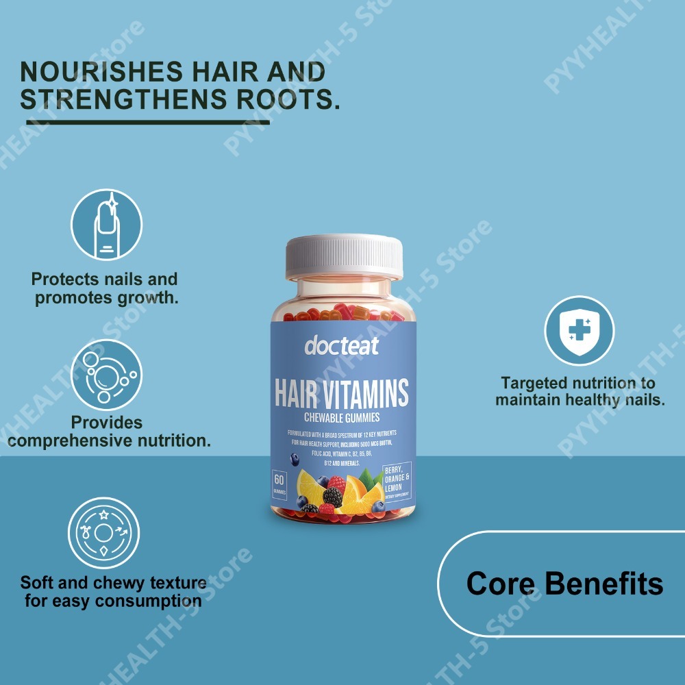 Hair Care Orange - Haar-Haut-Nägel Schönheits-Gummibärchen mit Biotin, Zink, Vitamin