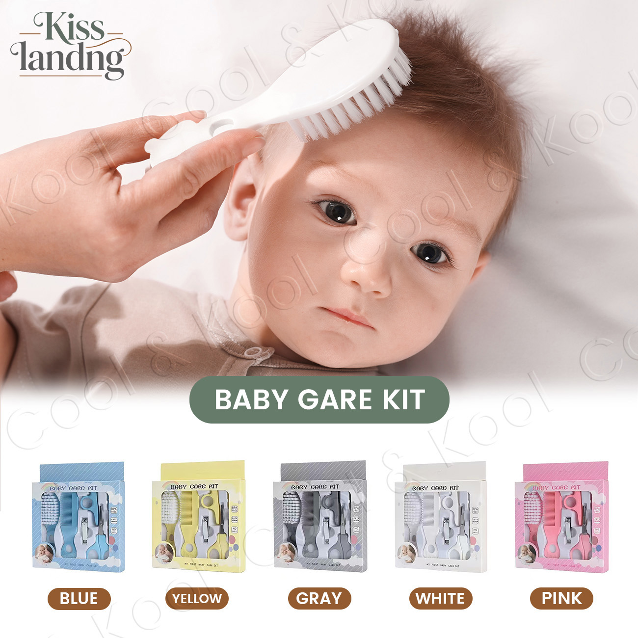 Hair Care For Baby - Baby-Hygiene- und Pflegeset, 6-teiliges sicheres Nagel-
