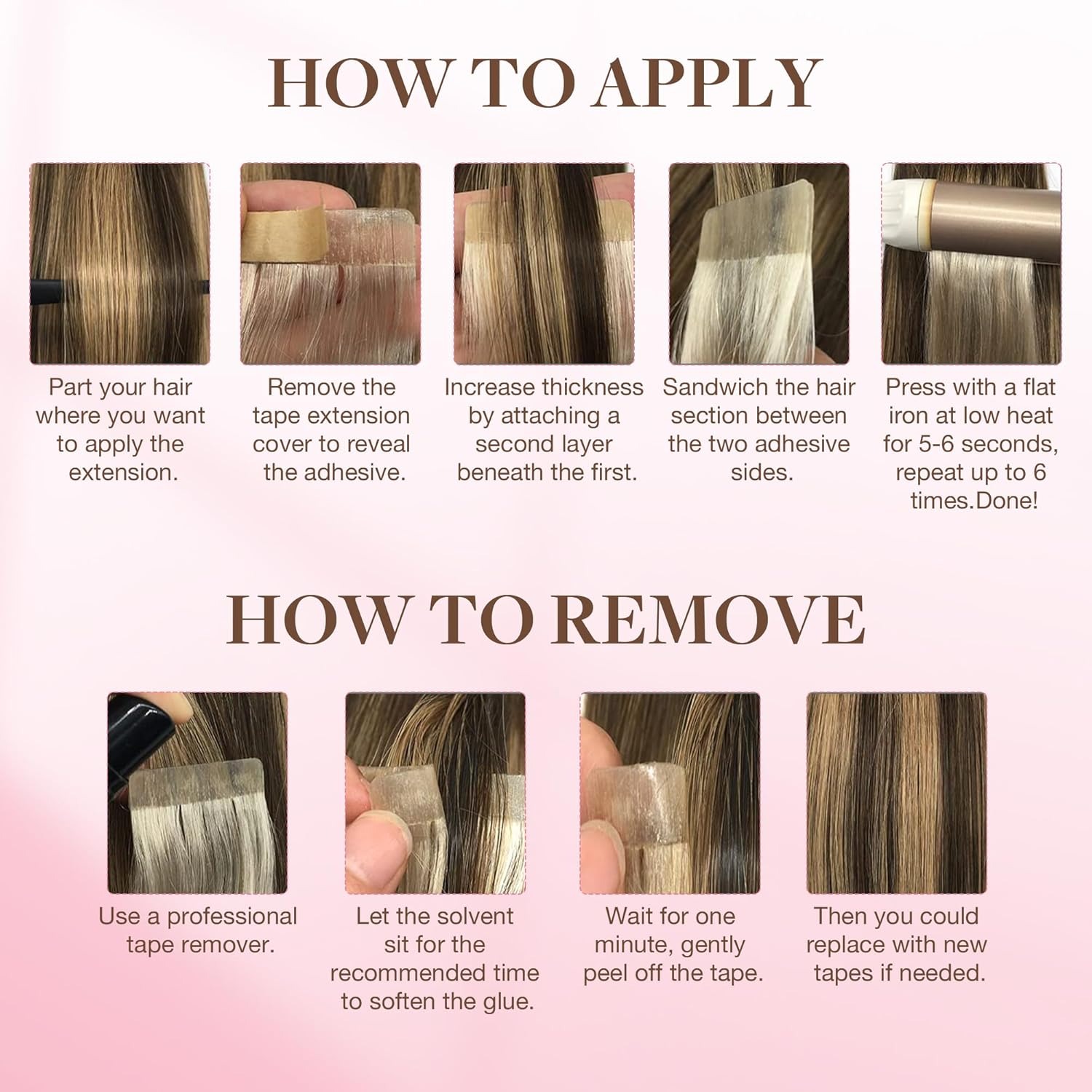 72 Tabs (6 Blatt) Haarverlänge – Hair Extension Tape In Bewertung und Preis
