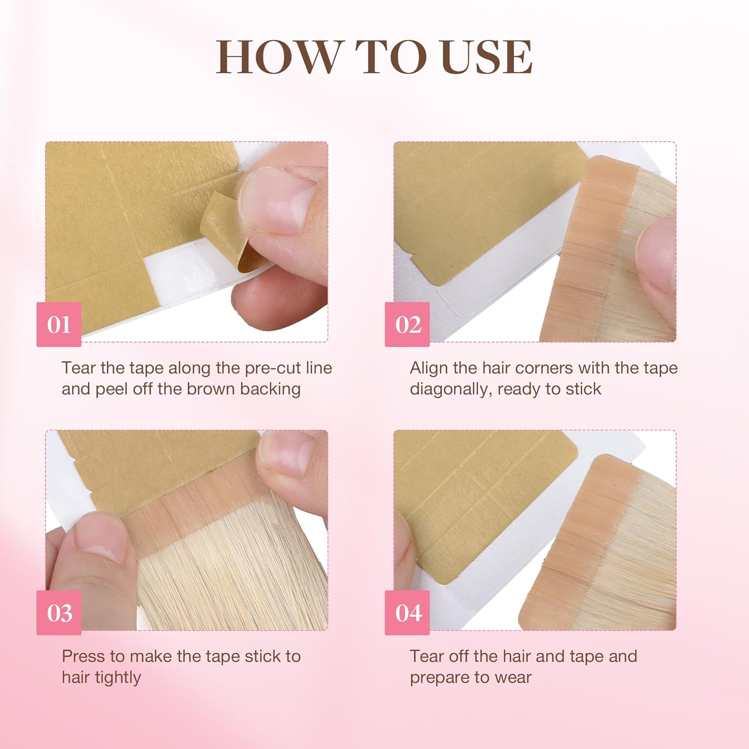 72 Tabs (6 Blatt) Haarverlänge – Hair Extension Tape In Bewertung und Preis